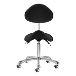 Taboret kosmetyczny Giovanni 1004 czarny ze srebrną podstawą - 3