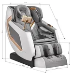 Fotel masujący Sakura Classic 306 Biało Szary - 16