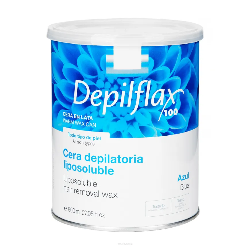 Depilflax 100 wosk do depilacji puszka azul 800 ml