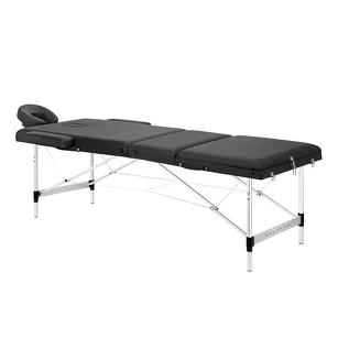 Stół składany do masażu aluminiowy Balance 3 segmentowy czarny
