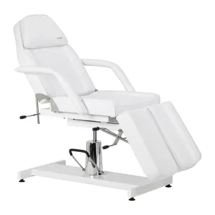 Fotel kosmetyczny hydrauliczny do pedicure Sillon 210 z kołyską i dzielonym podnóżkiem biały