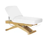 Leżanka SPA Sillon Siesta biała z jasnobrązową podstawą - 3