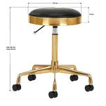 Taboret kosmetyczny H7 złoty czarny - 3