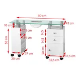 Biurko Glass 013B z pochłaniaczem AM-8A białe - 2