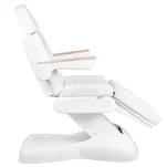 Fotel kosmetyczny elektryczny Sillon Lux 273b 3 silniki z taboretem 304 biały - 11
