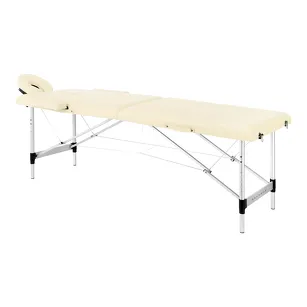 Stół składany do masażu aluminiowy Balance 2 segmentowe kremowy