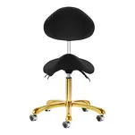 Taboret kosmetyczny Giovanni 1004 czarny ze złotą podstawą - 3