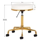 Taboret kosmetyczny H4 złoty biały - 3