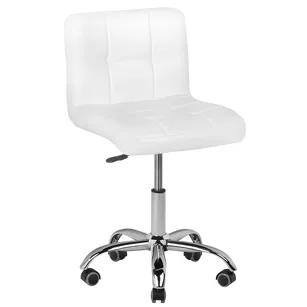 Taboret fryzjerski Gabbiano A-5299 z oparciem biały