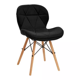 4Rico Krzesło skandynawskie QS-186 aksamit czarne