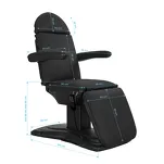 Fotel kosmetyczny elektryczny Sillon Eclipse 3 silniki czarny - 10