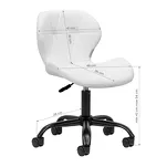 Taboret kosmetyczny QS-06B czarno biały - 7