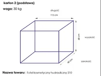 Fotel kosmetyczny hydrauliczny A 210 czarny - 2