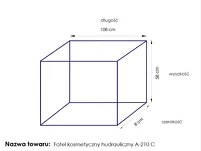 Fotel kosmetyczny hydrauliczny A 210C pedi biały - 6