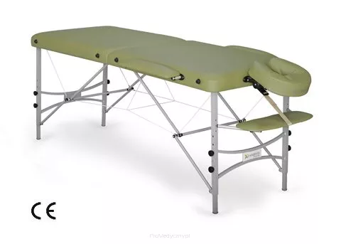 Składany stół do masażu Panda Al Pro - sugerowane w zestawie wyposażenie: półka, podłokietniki,podgłówek