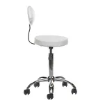 Taboret kosmetyczny z oparciem BH-7289 Biały - 3