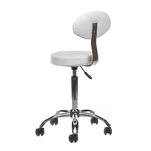 Taboret kosmetyczny z oparciem BH-7289 Biały - 4