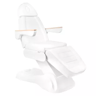 Elektryczny fotel kosmetyczny Lux 273B 3 silniki biały podgrzewany