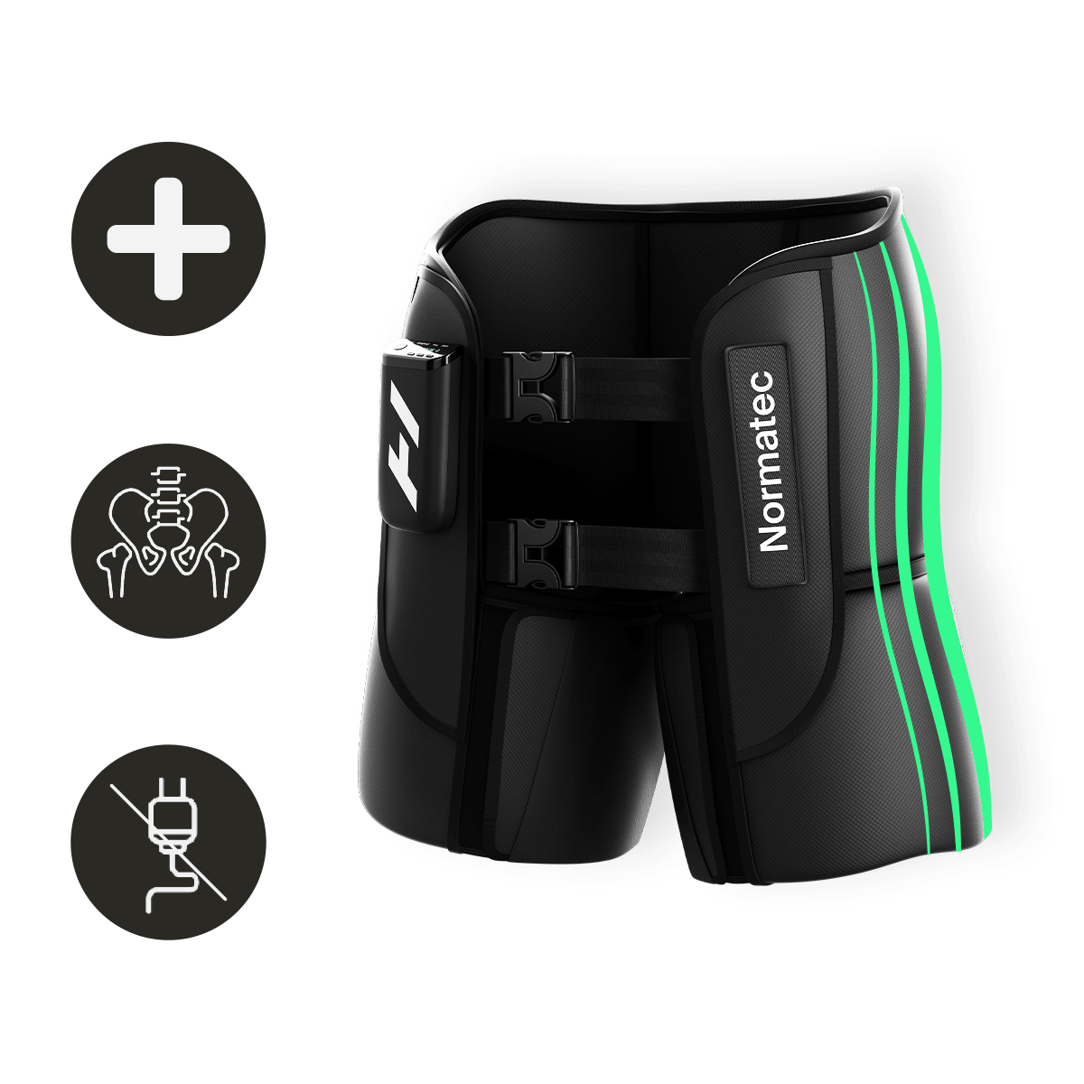 Normatec Premier Hips – strefy kompresji